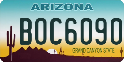 AZ license plate BOC6090