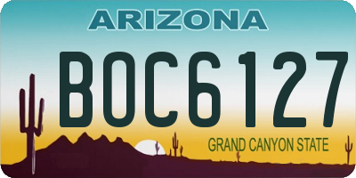 AZ license plate BOC6127
