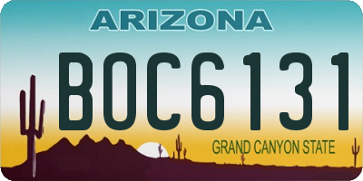 AZ license plate BOC6131