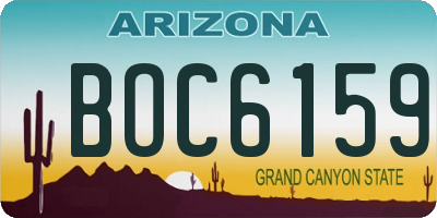 AZ license plate BOC6159