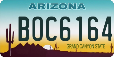 AZ license plate BOC6164