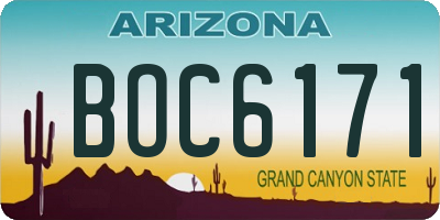 AZ license plate BOC6171
