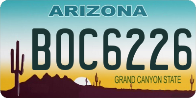 AZ license plate BOC6226