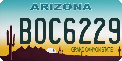 AZ license plate BOC6229