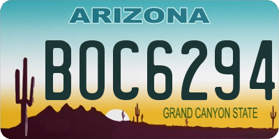 AZ license plate BOC6294