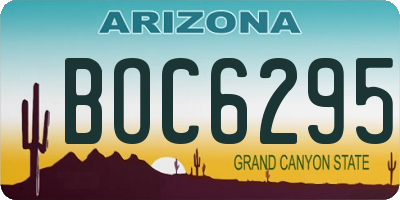 AZ license plate BOC6295