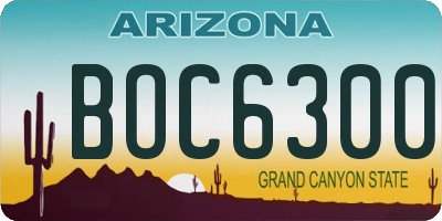AZ license plate BOC6300