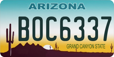 AZ license plate BOC6337