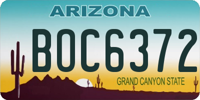 AZ license plate BOC6372