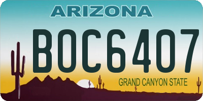 AZ license plate BOC6407