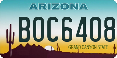 AZ license plate BOC6408