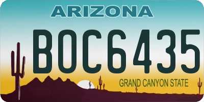 AZ license plate BOC6435