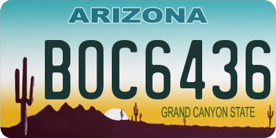 AZ license plate BOC6436