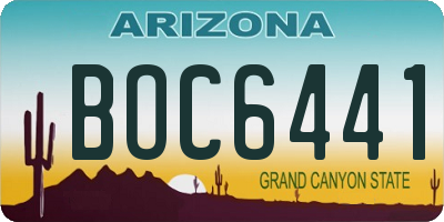 AZ license plate BOC6441