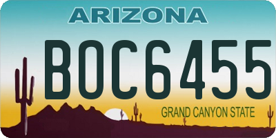 AZ license plate BOC6455