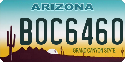 AZ license plate BOC6460