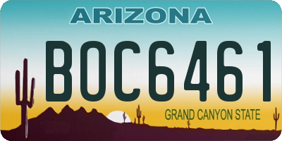 AZ license plate BOC6461