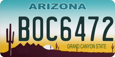 AZ license plate BOC6472