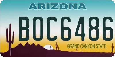 AZ license plate BOC6486