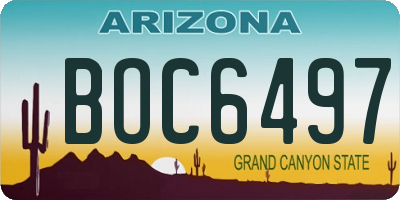 AZ license plate BOC6497