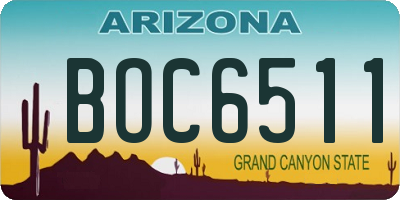 AZ license plate BOC6511