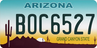 AZ license plate BOC6527