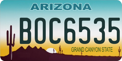 AZ license plate BOC6535