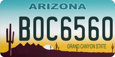 AZ license plate BOC6560