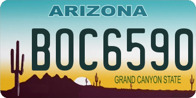 AZ license plate BOC6590