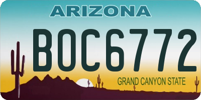 AZ license plate BOC6772