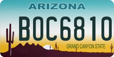 AZ license plate BOC6810