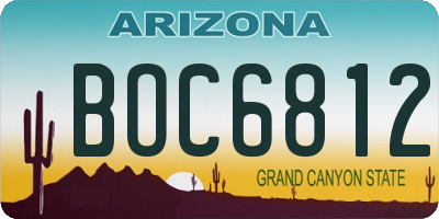 AZ license plate BOC6812