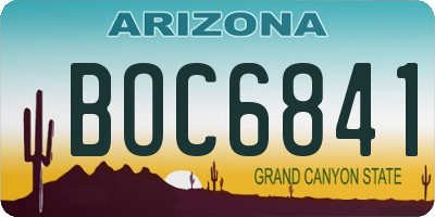 AZ license plate BOC6841