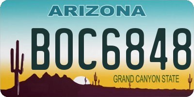 AZ license plate BOC6848
