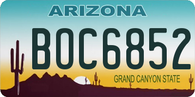 AZ license plate BOC6852