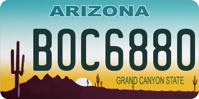 AZ license plate BOC6880