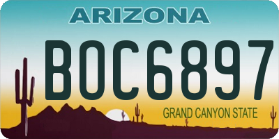 AZ license plate BOC6897