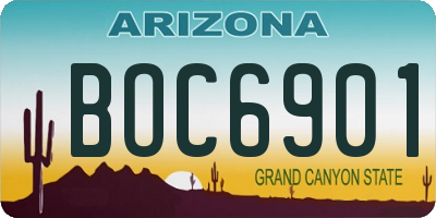 AZ license plate BOC6901