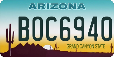 AZ license plate BOC6940