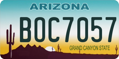 AZ license plate BOC7057