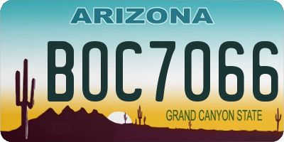 AZ license plate BOC7066