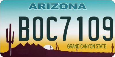AZ license plate BOC7109