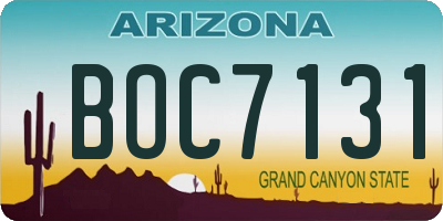 AZ license plate BOC7131