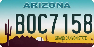 AZ license plate BOC7158