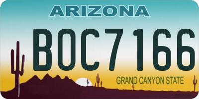AZ license plate BOC7166