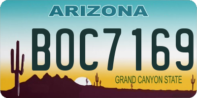 AZ license plate BOC7169