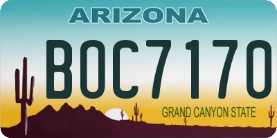 AZ license plate BOC7170