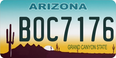 AZ license plate BOC7176