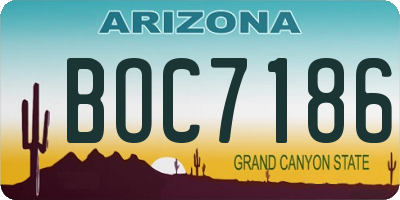 AZ license plate BOC7186