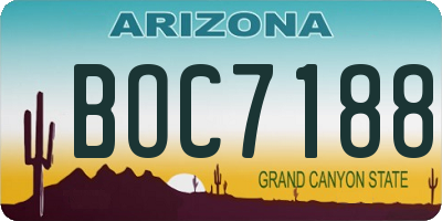 AZ license plate BOC7188